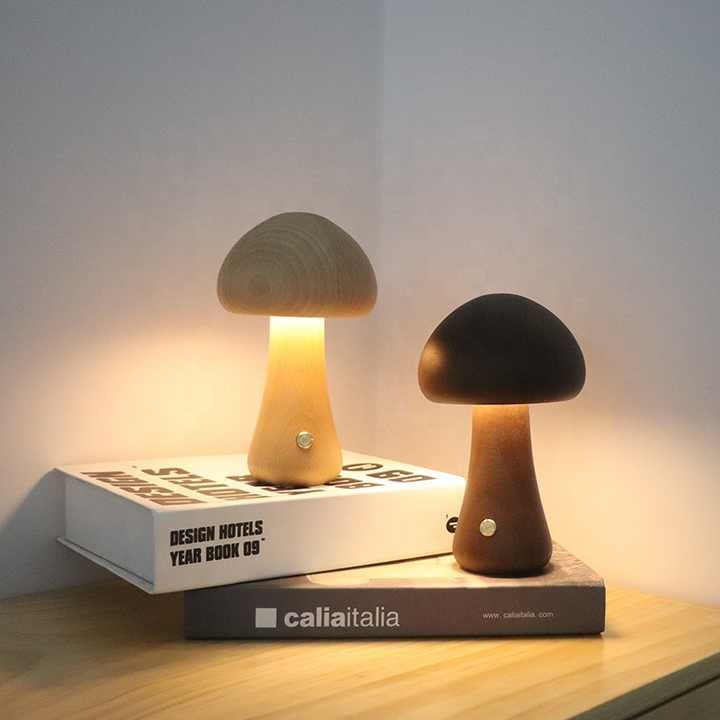 Wooden Mushroom Lamp · By AURORA