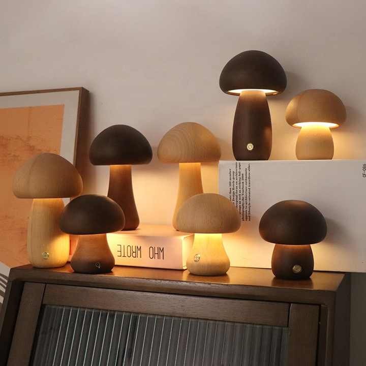 Wooden Mushroom Lamp · By AURORA