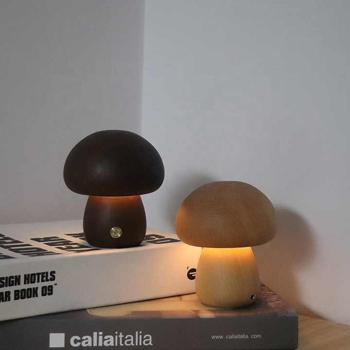 Wooden Mushroom Lamp · By AURORA