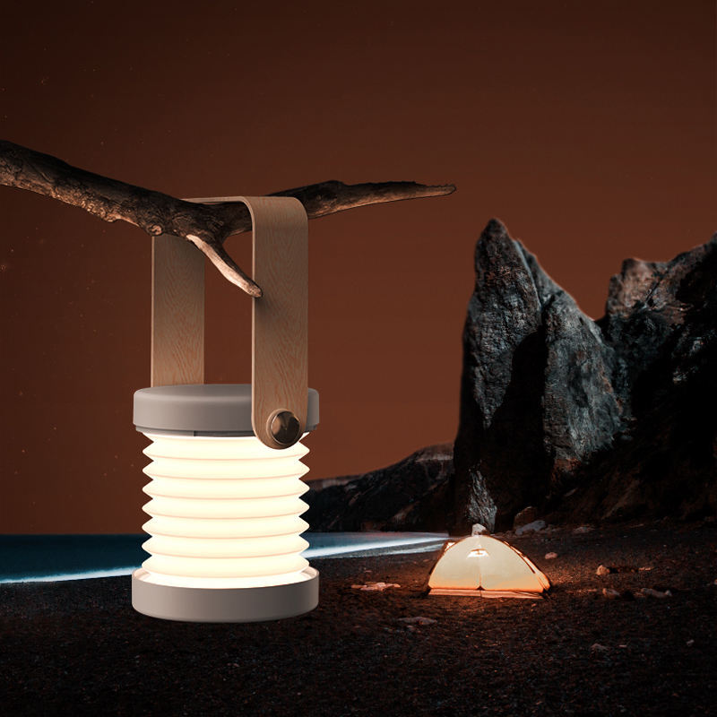 Folding Wood Lantern Lamp · By AURORA
