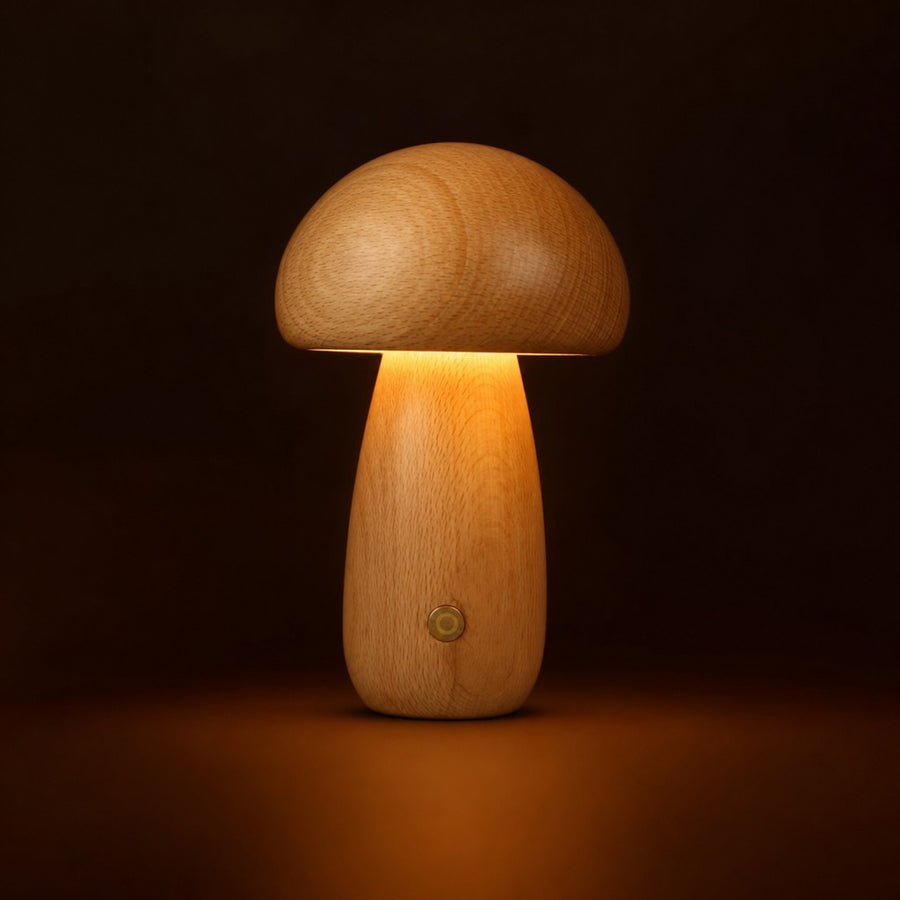 Wooden Mushroom Lamp · By AURORA