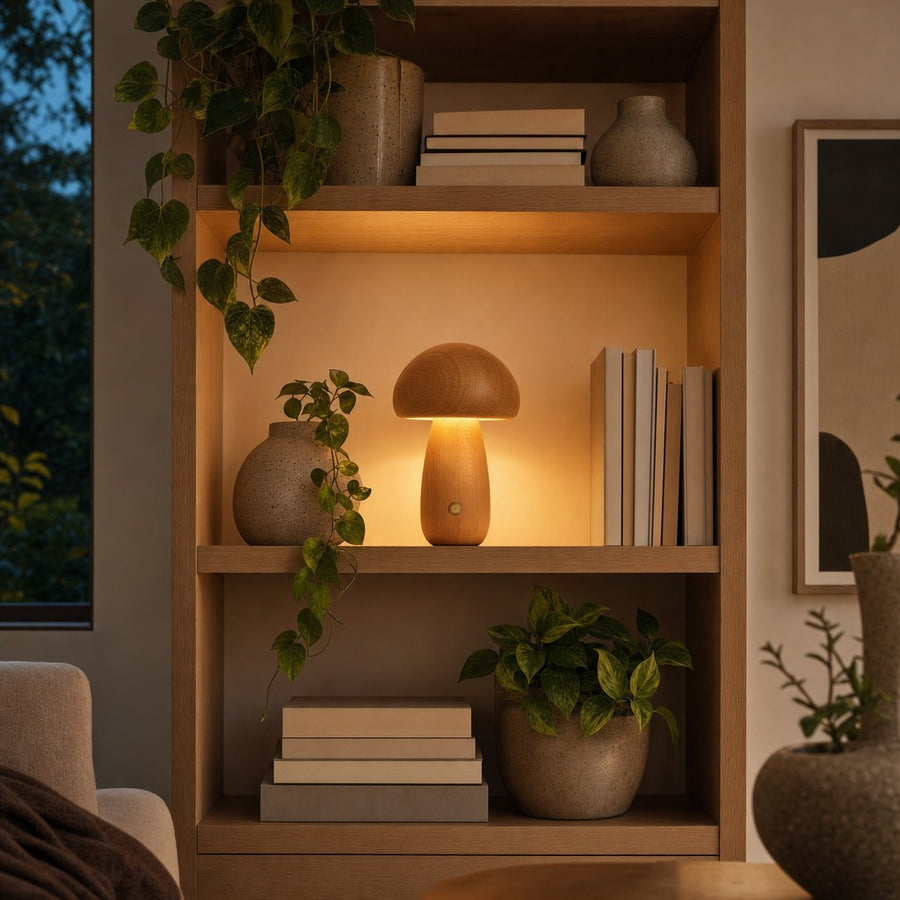 Wooden Mushroom Lamp · By AURORA